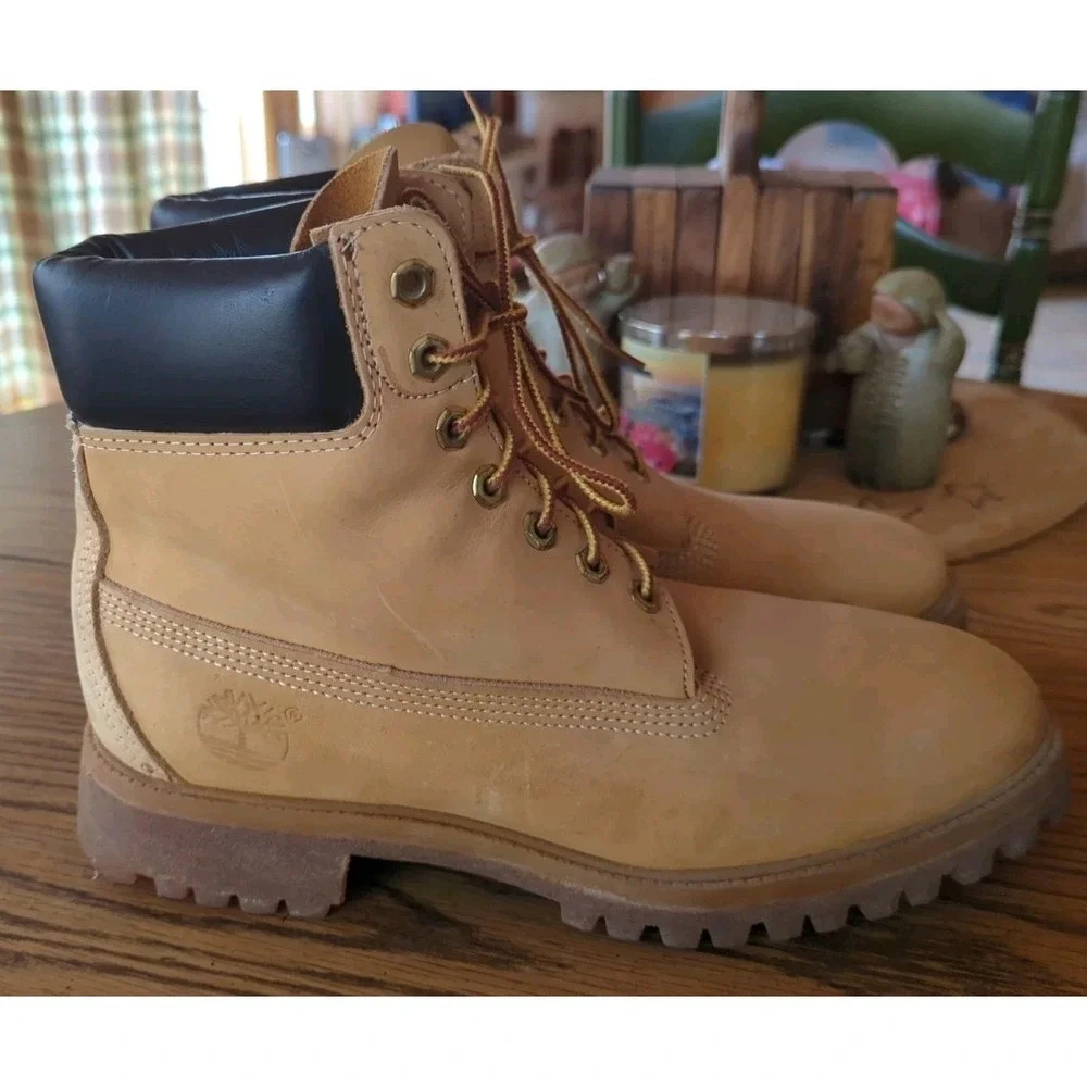 Timberland Premium 6-Inch Waterproof Boots Wheat Nubuck Men's Size 8 W (Wide)